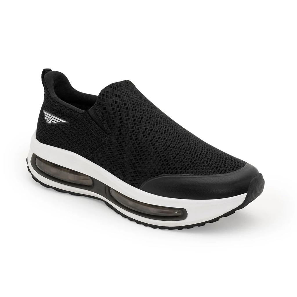 Walking Shoes for Men in Black | Slip-On Casual Shoes — 6 / Black