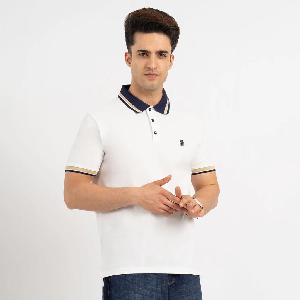 T Shirts for Men in White | Polo Half Sleeve T Shirt