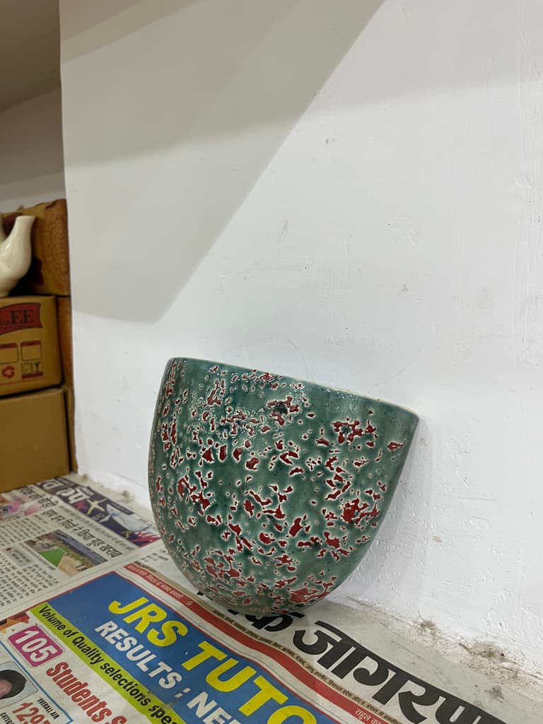 Green Mug with Red Design | Mug | Ceramic | Green and Red