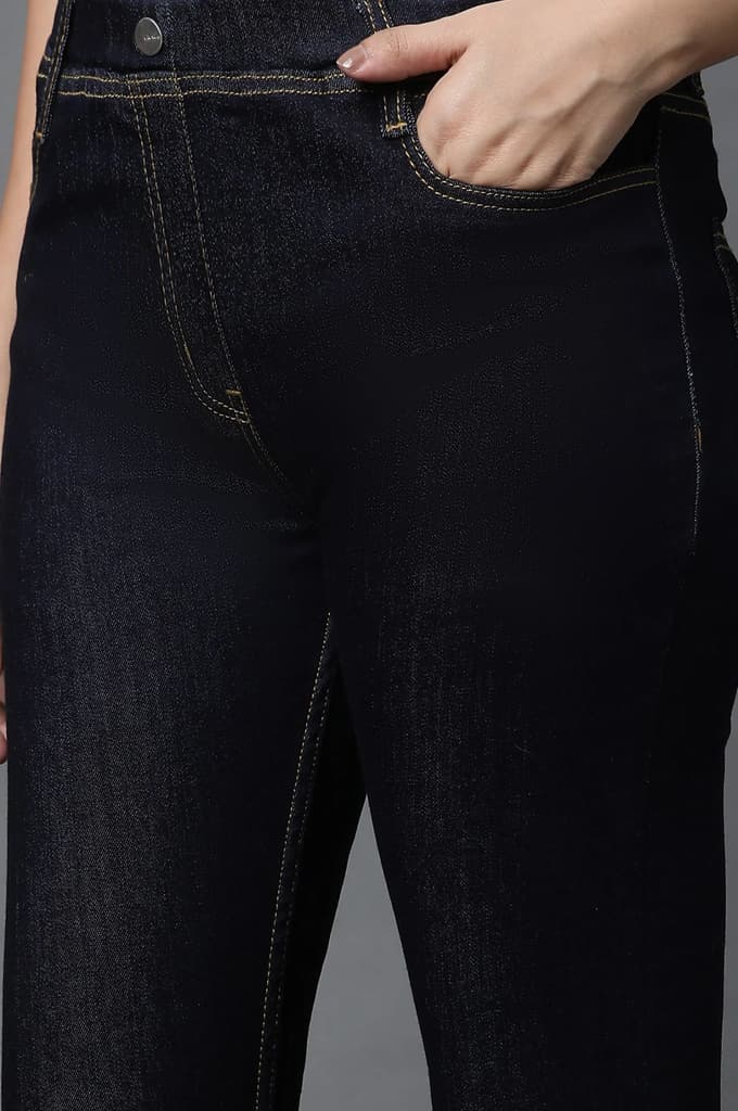 Blue Yarn-Dyed Denim Jeggings — photo 7