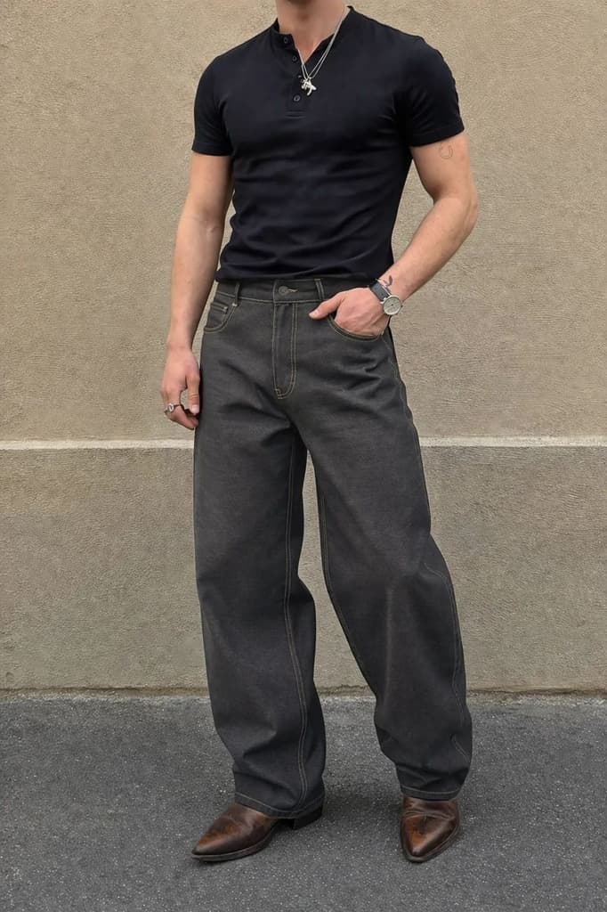 Fake Denim Supersoft Baggy Pants — photo 9