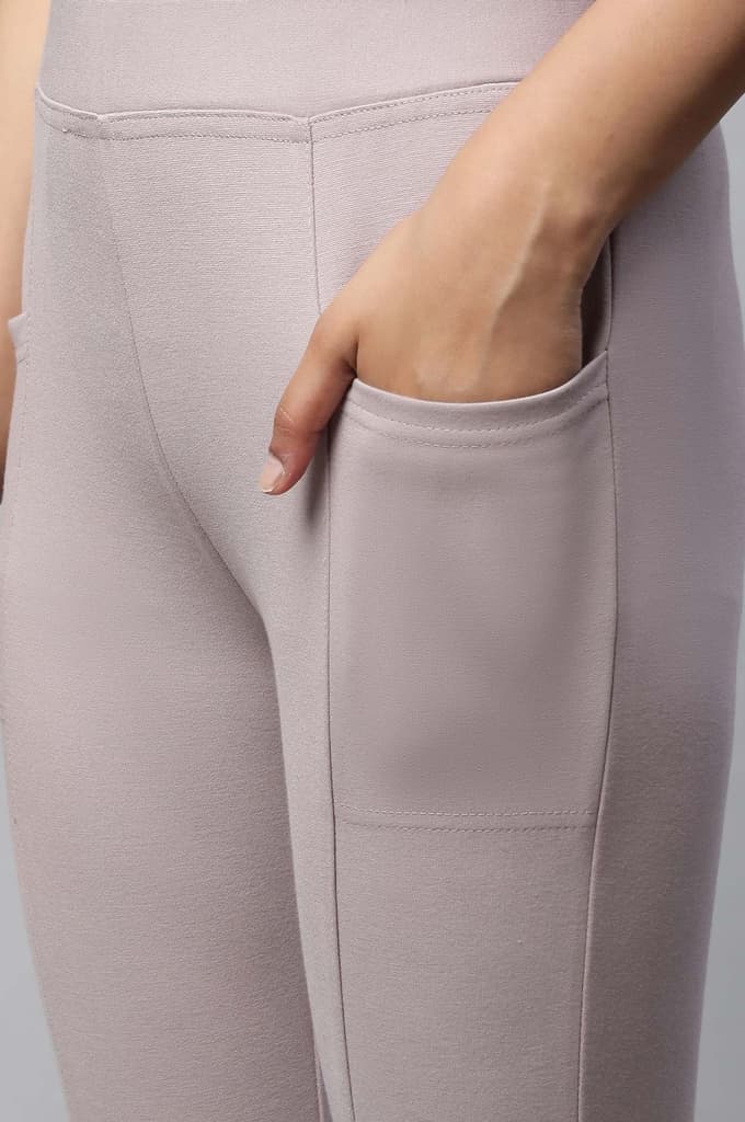 Mauve Solid Yoga Tights — photo 6