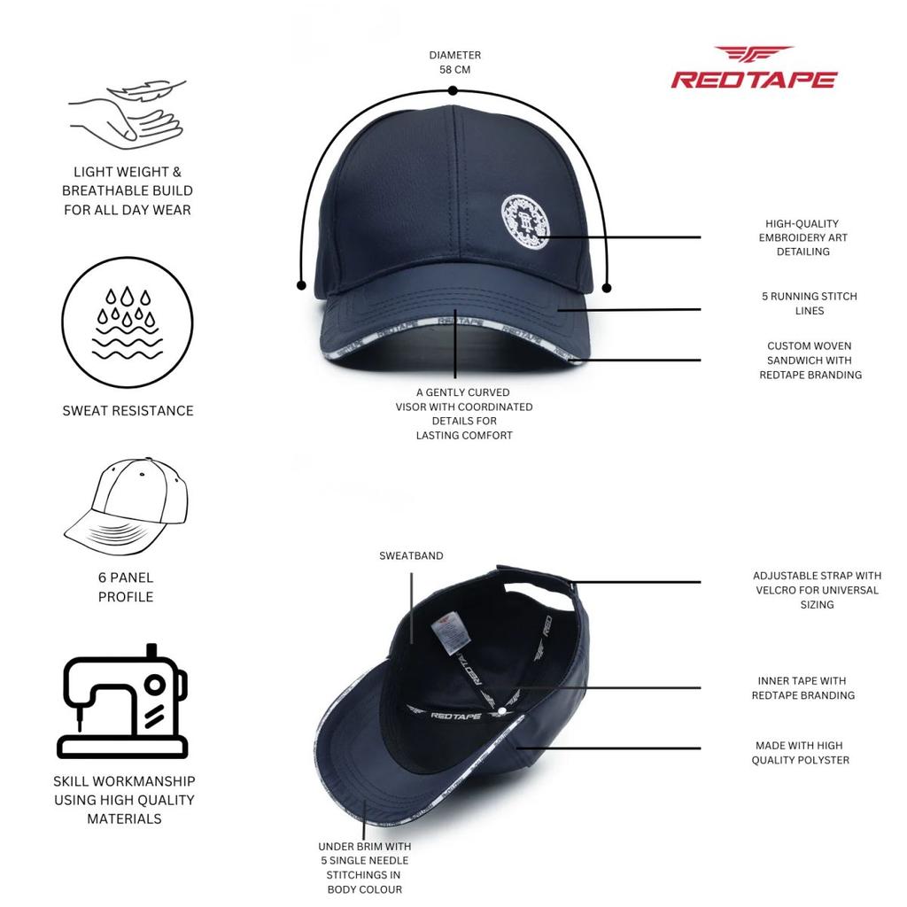 Unisex Blue Solid Polyester Baseball Cap with Adjustable Strap — photo 4
