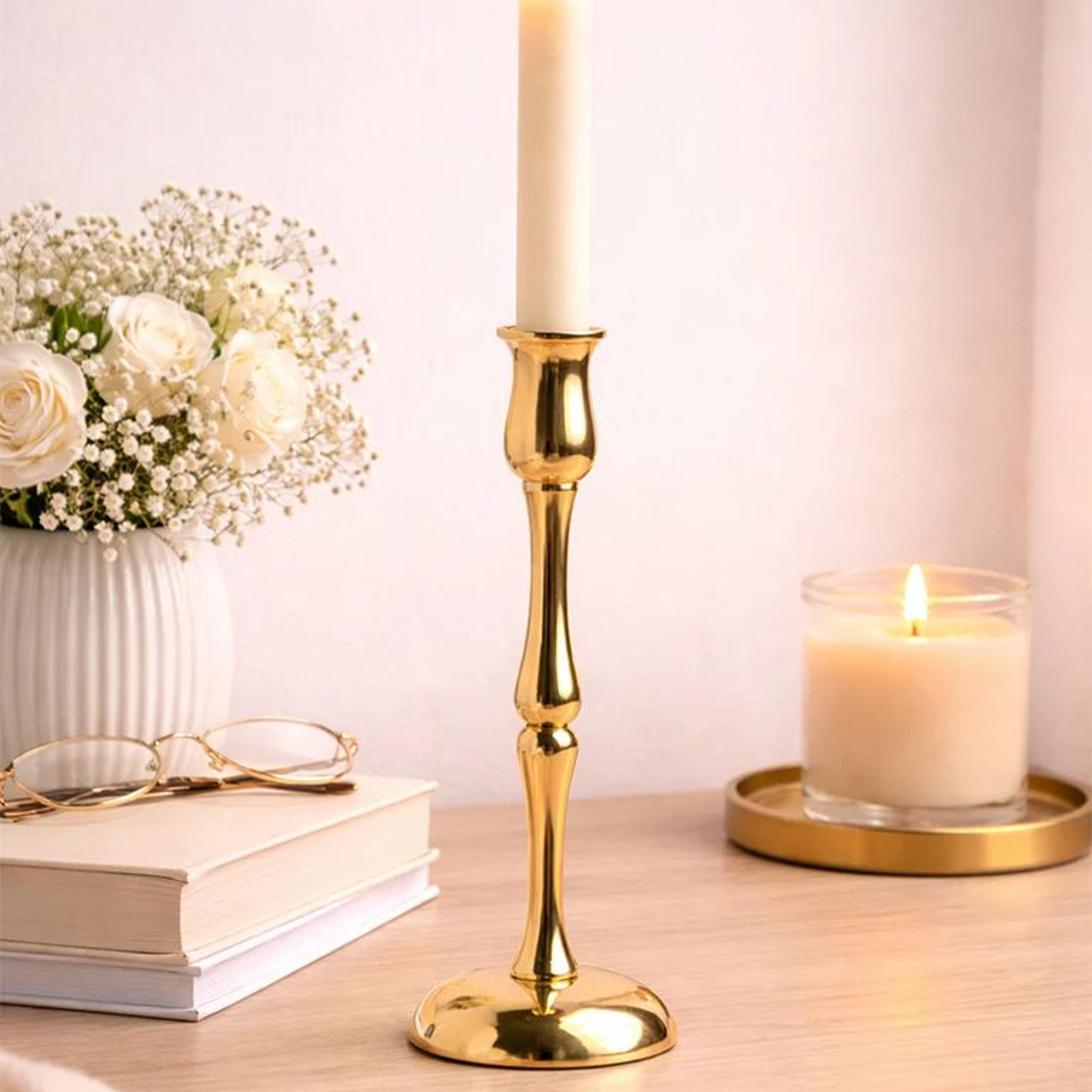 Westside Home Gold Tapered Candle Holder