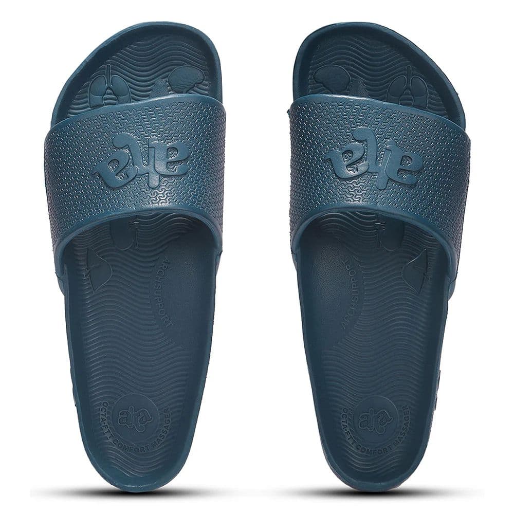 A-HA DOCTOR-2M Teal Blue Casual Slip on Slides for Men by Liberty — photo 7