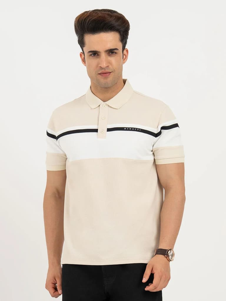 Polo T Shirts for Men in Beige | Classic Polo T Shirts — S / Beige