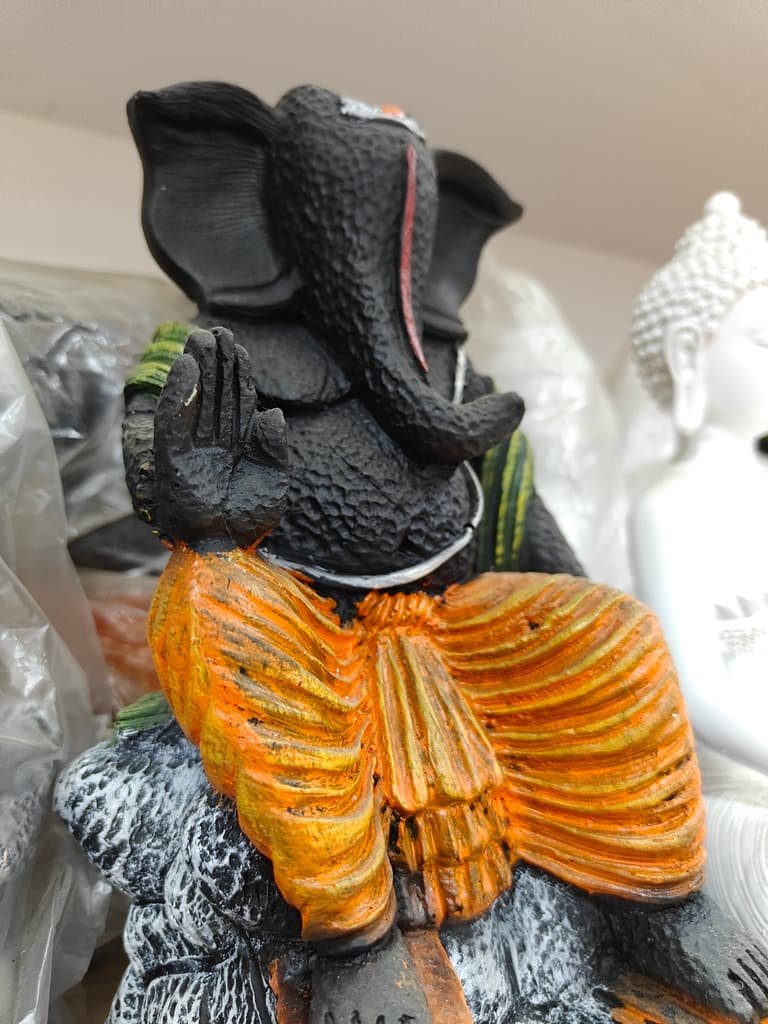 Black Gan Statue | Religious Decoration | Ganesha | Black
