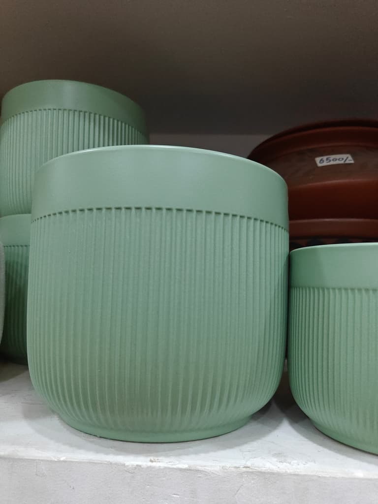 Green Ceramic Vase | Handmade | Decorative | Unknown