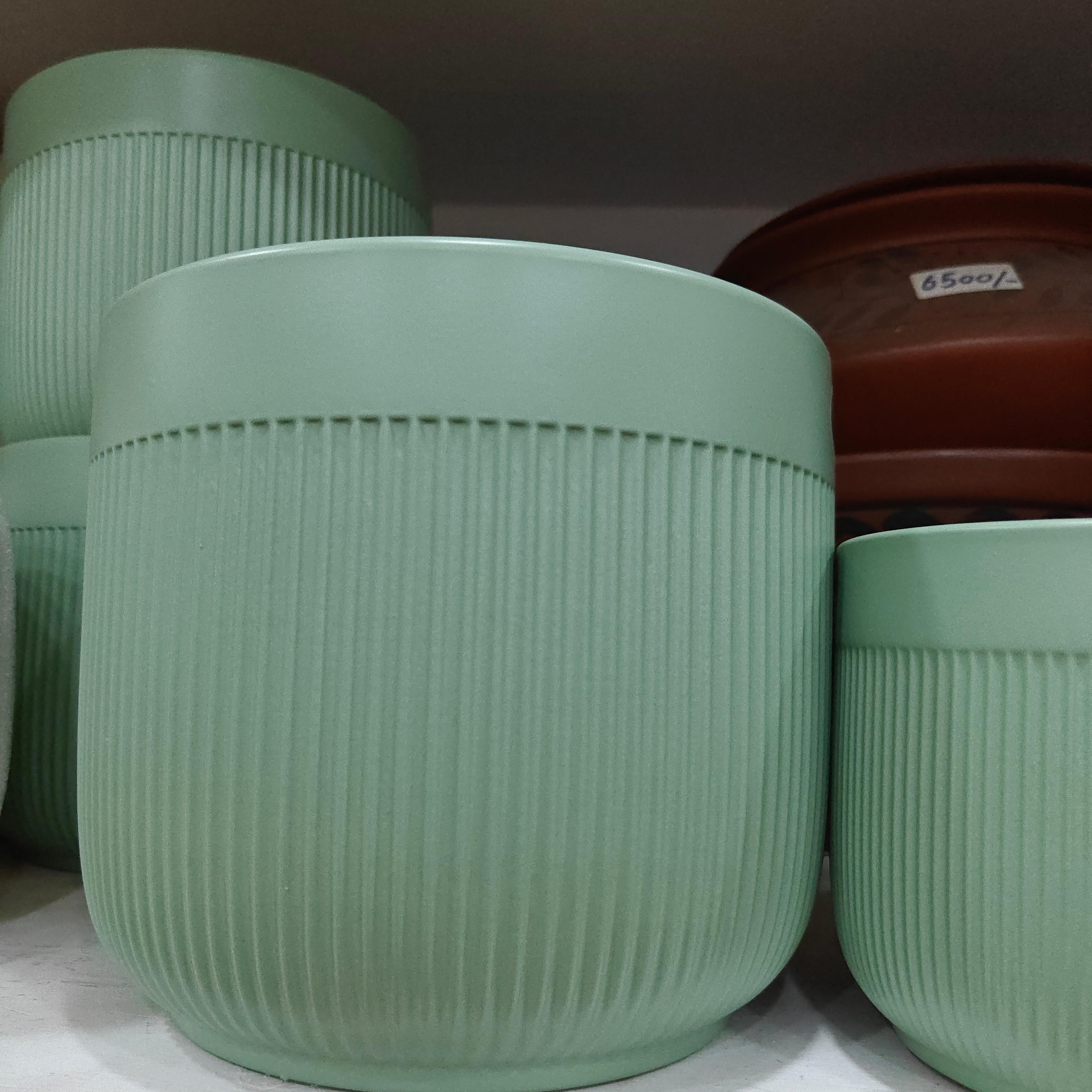 Green Ceramic Vase | Handmade | Decorative | Unknown