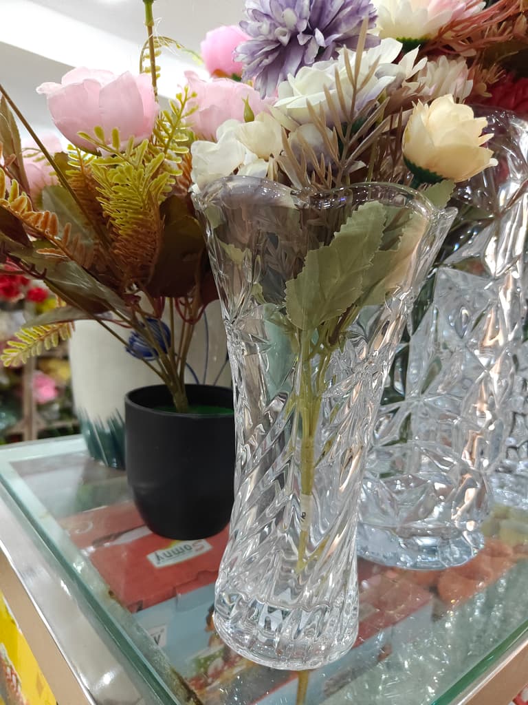 Clear Glass Vase | Modern Design | Decorative | Clear