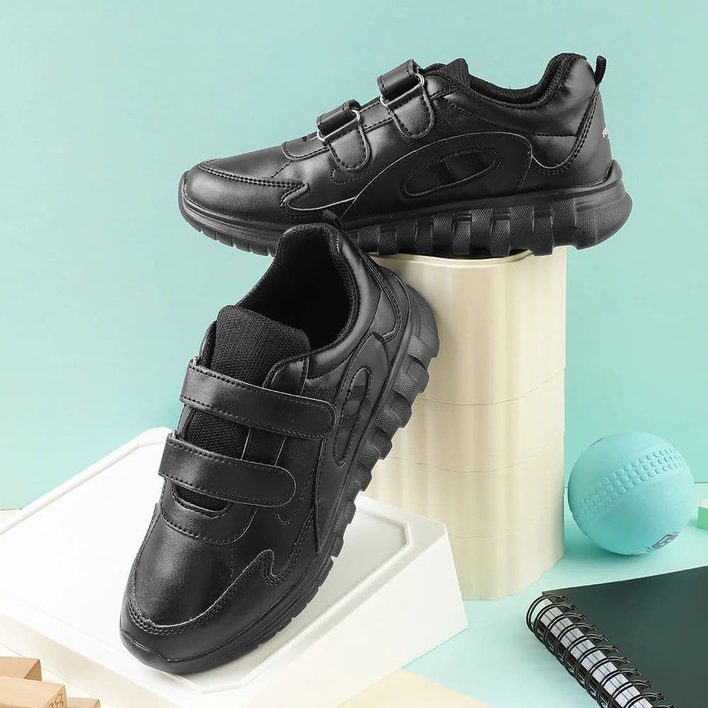 Force 10 Black Velcro Uniform School Shoes For Kids 9906-02T-V By Liberty — photo 4