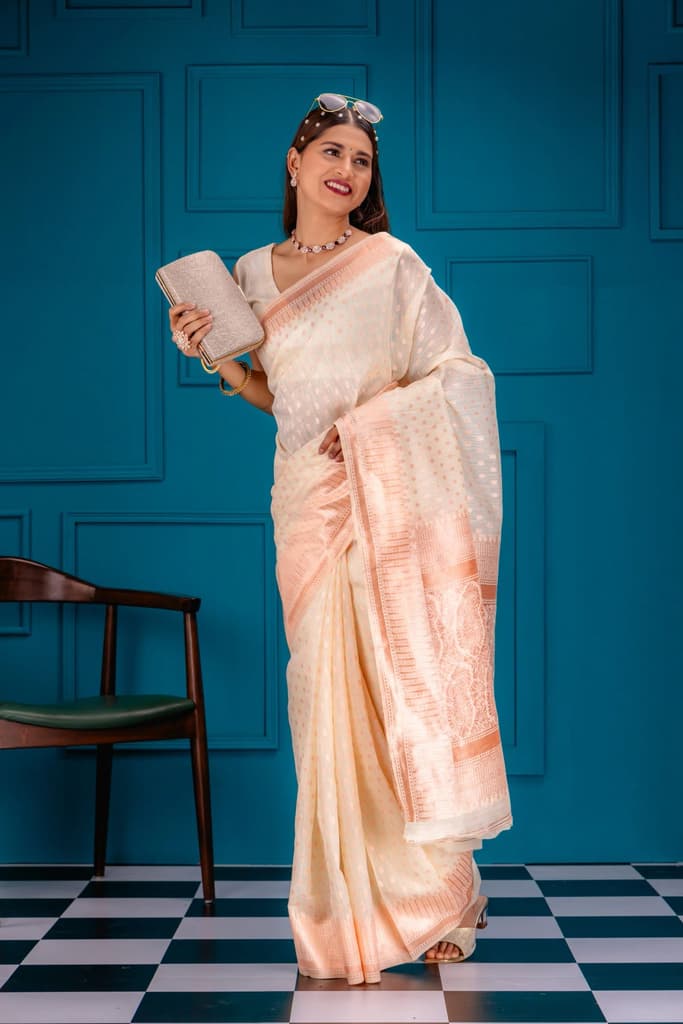 Mimosa Women's Woven Design Banarasi Style Art Silk Saree With Blouse Piece : SA00001755HWFREE — photo 5