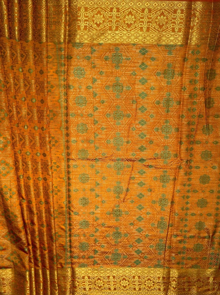 MIMOSA Women's Woven Design Patola Style Raw Silk Saree with Blouse Piece - Mustard ( SA00003138MSFREE ) — photo 6
