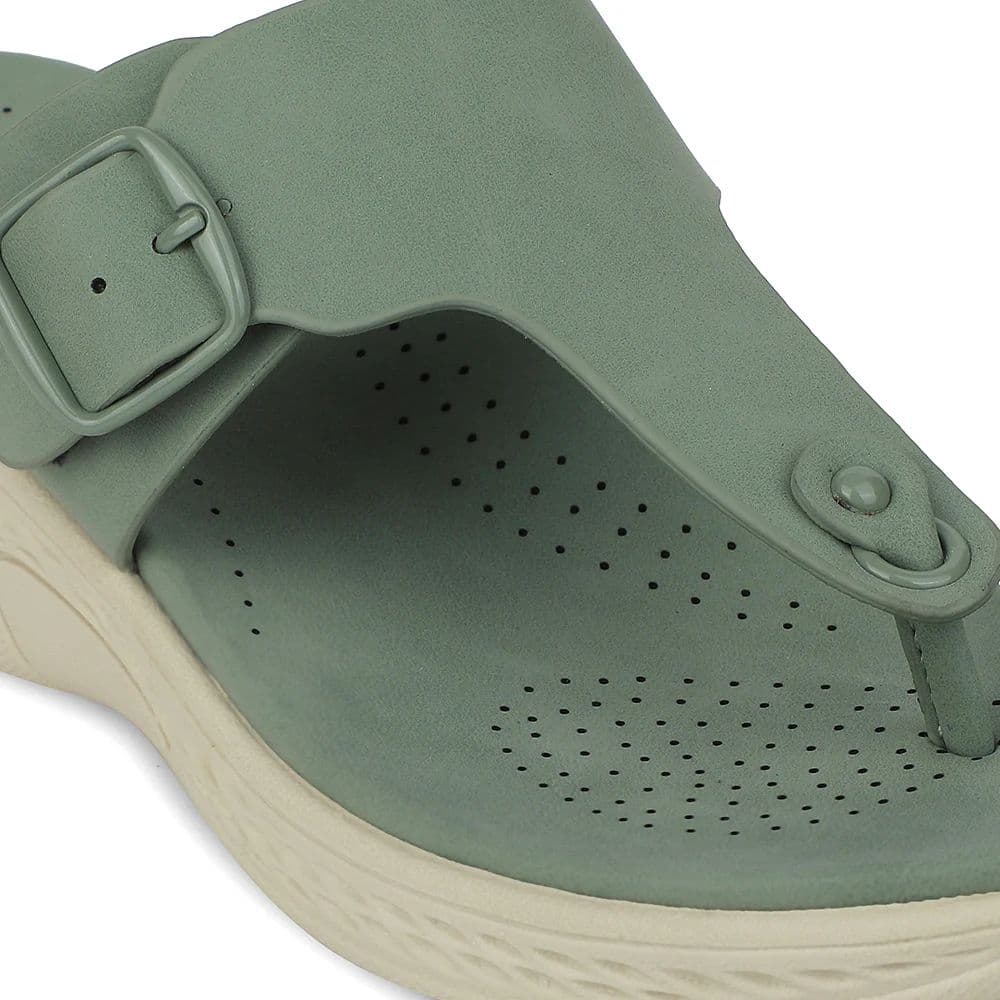 Healers Sea Green Wedge Heel Sandal For Women ZQ-FD-51 By Liberty — photo 5