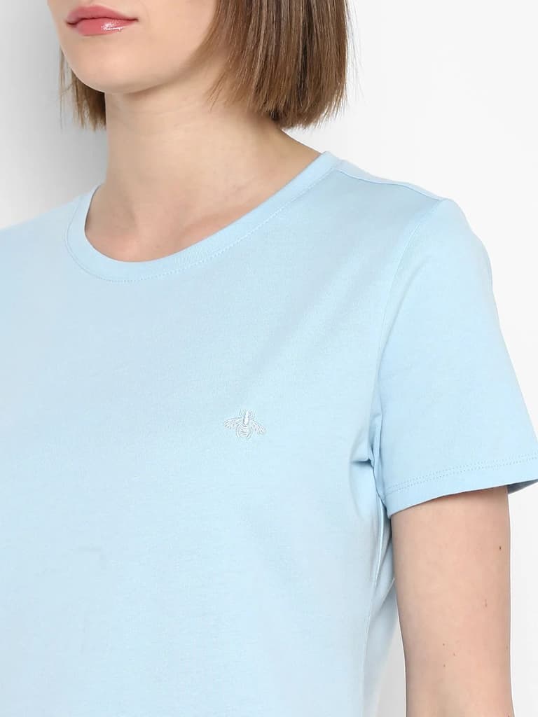 T-Shirt for Women in Pastel Blue | Cotton Round Neck T Shirt — photo 7