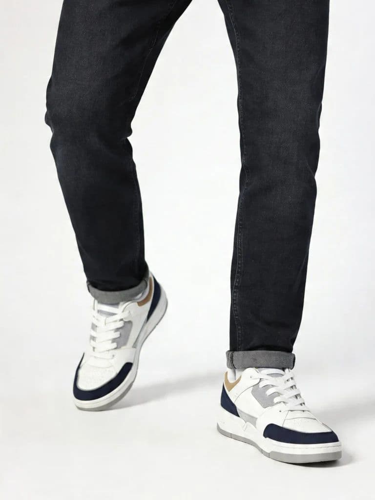 SOLEPLAY Navy Perforated Lace-Up Sneakers