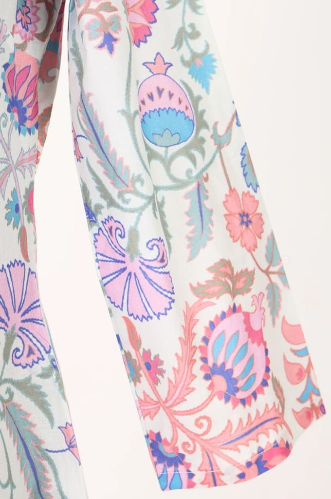 White Floral Printed Pure Cotton Straight Kurta — photo 7