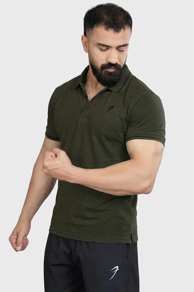 Mark Polo T-shirt Olive — S