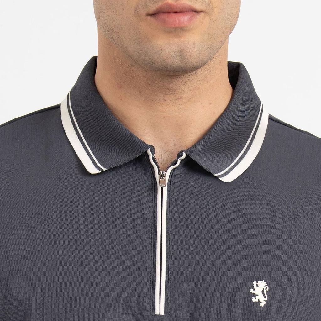 T Shirts for Men in Charcoal Grey | Polo Half Sleeve T Shirt — photo 4