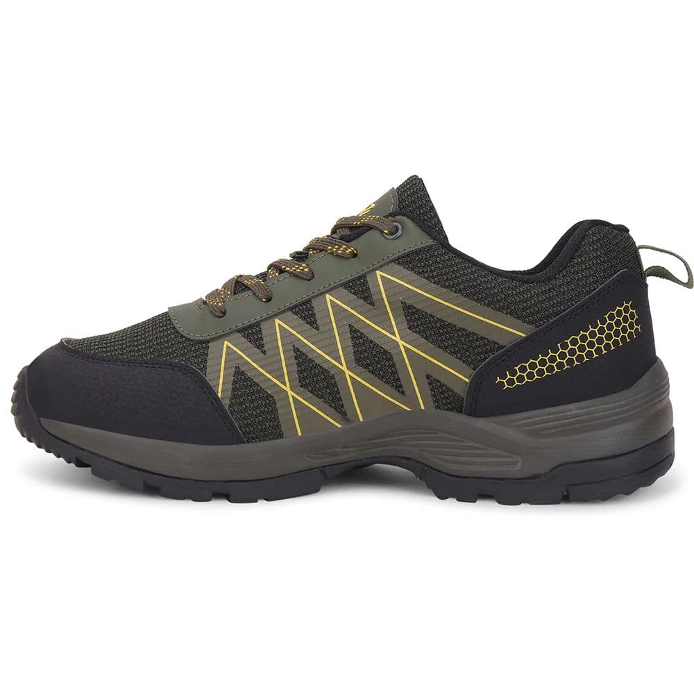 Leap7x Olive Green Sports Lace-Up Trekking Shoes For Men MOUNTAIN2E By Liberty — photo 3
