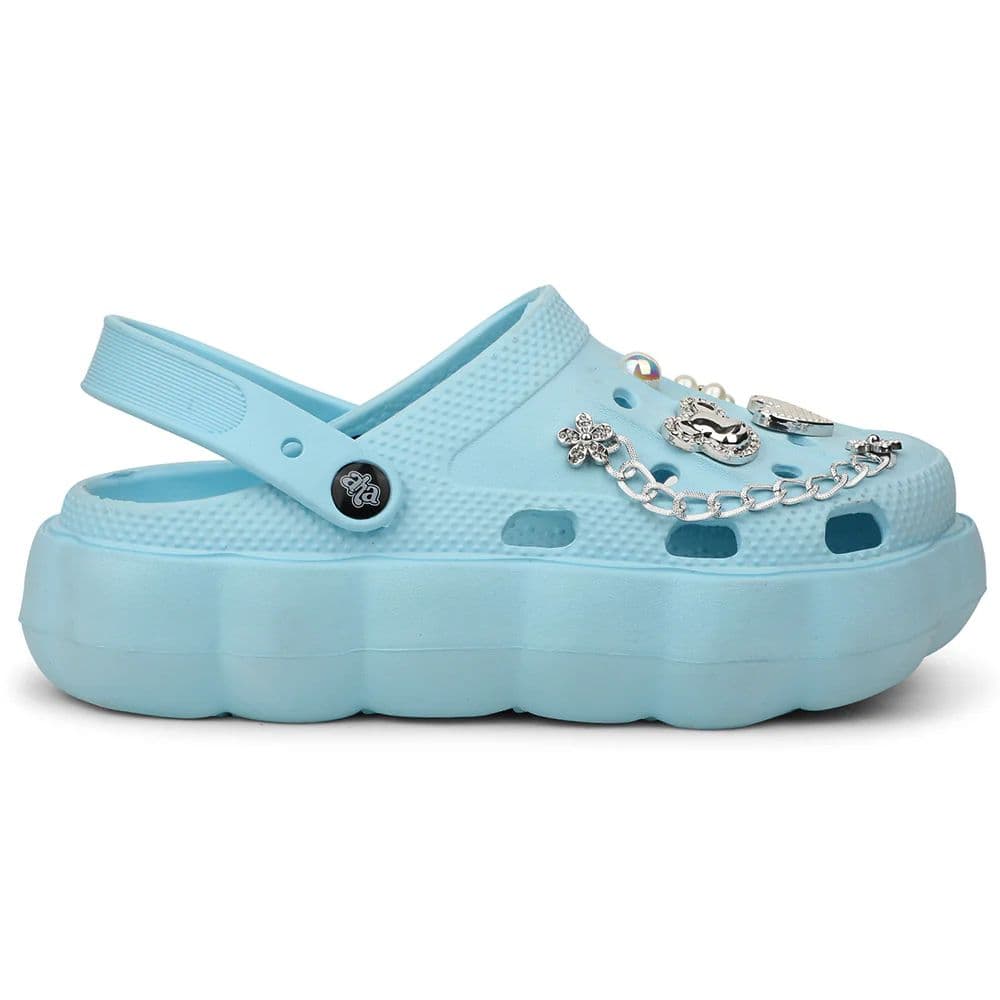 A-HA Sky Blue Casual Sling Back Clogs For Women ZQ-SH-012 By Liberty — photo 2