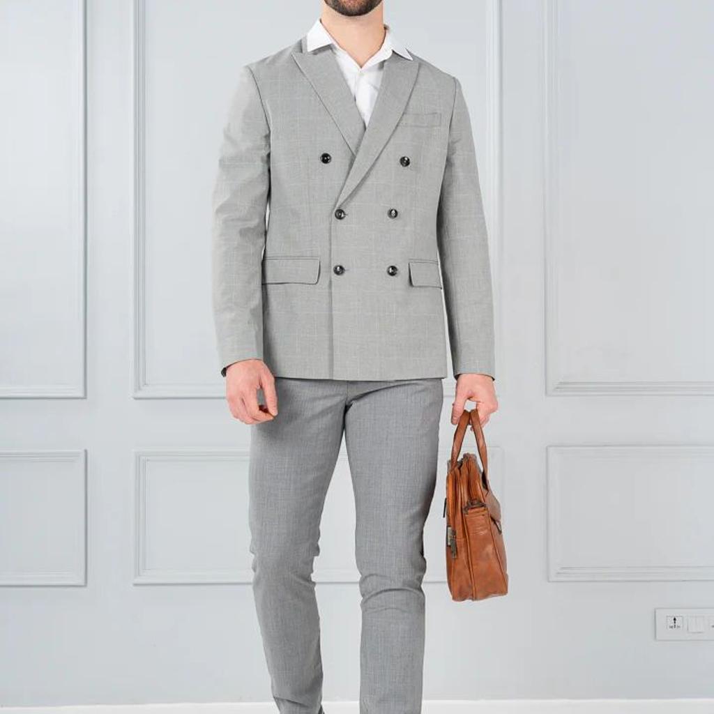 Misty Grey Melange Merino Wool Pants