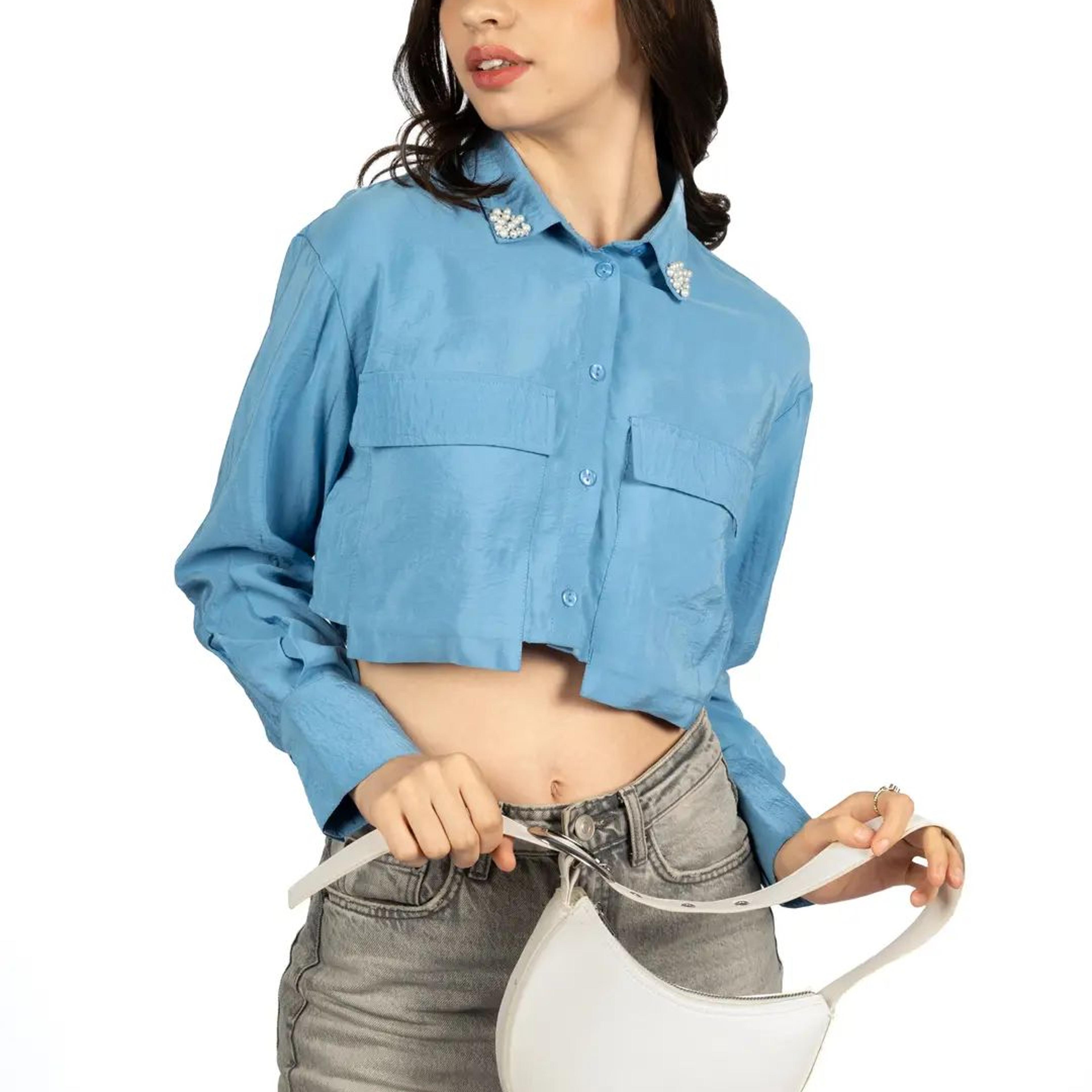Skyline Boxy Crop Shirt