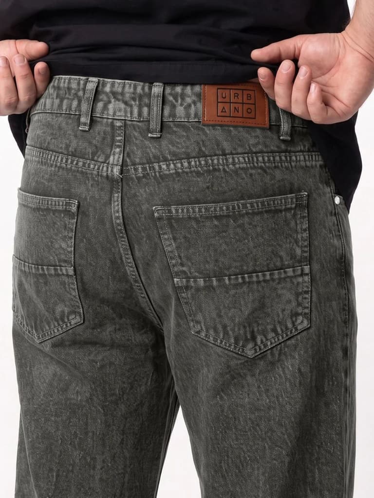 Plus Men's Light Grey Relaxed Fit Washed Denim Jeans Non-Stretchable — photo 6