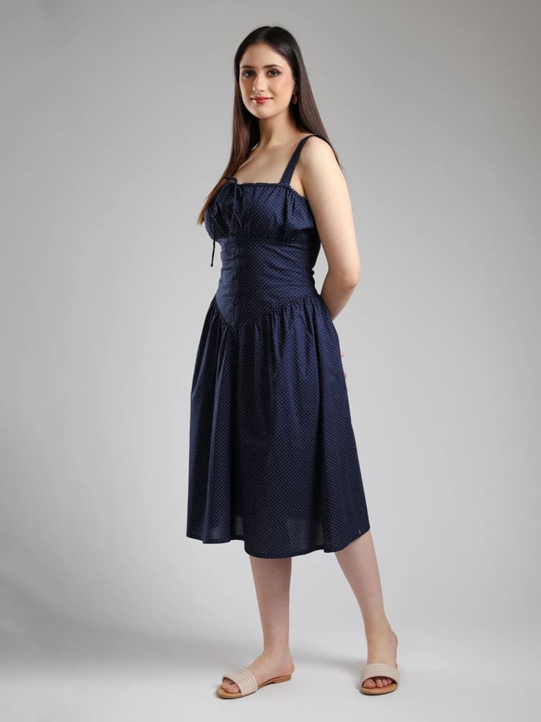 Alara Fit& Flare Dress - Blue — photo 5