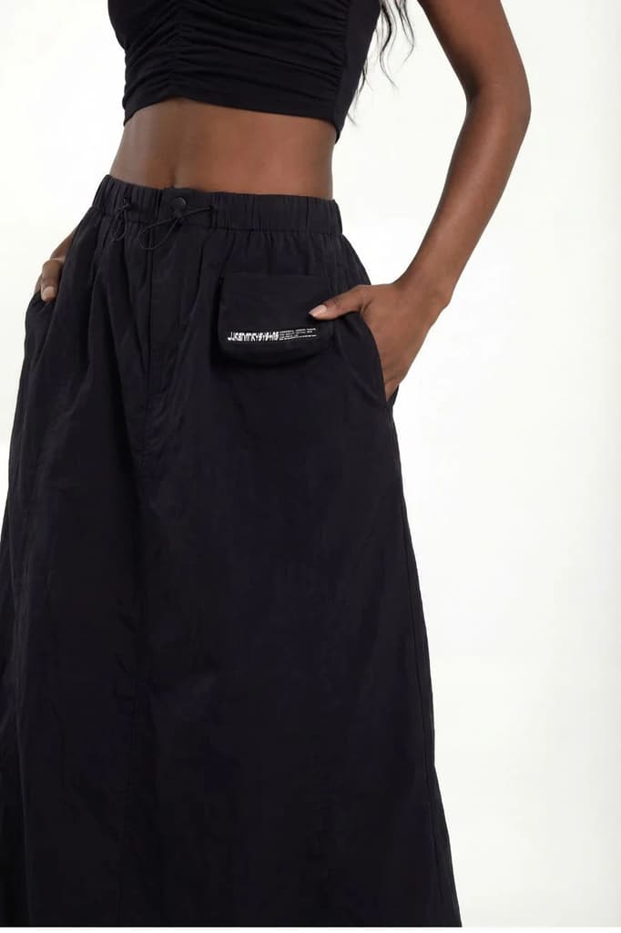 Cargo Parachute Skirt // Black — photo 3