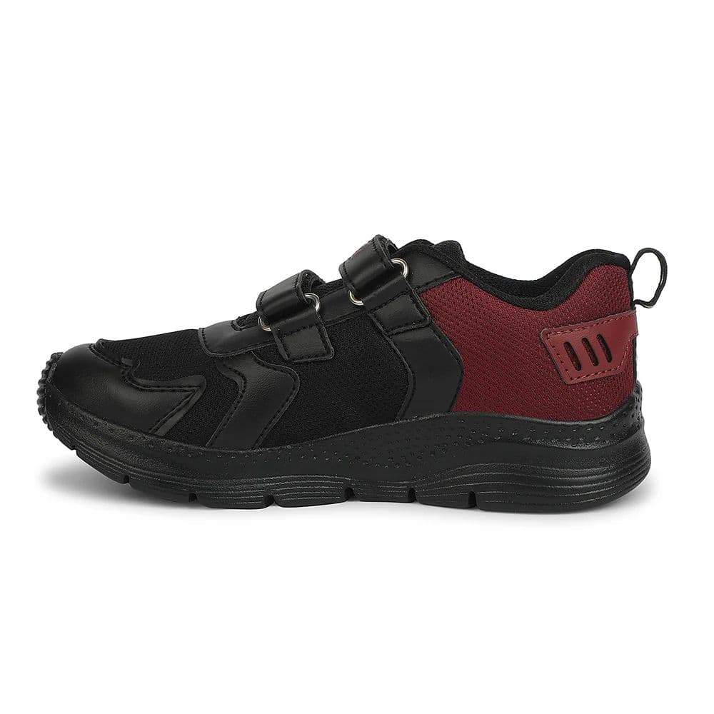LEAP7X Black Sports Non Lacing Walking Shoes for Kids PRIMEK-6 by Liberty — photo 3