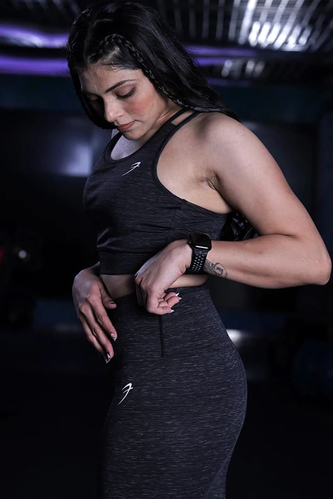 Essential Melange Sports Bra Black — photo 5