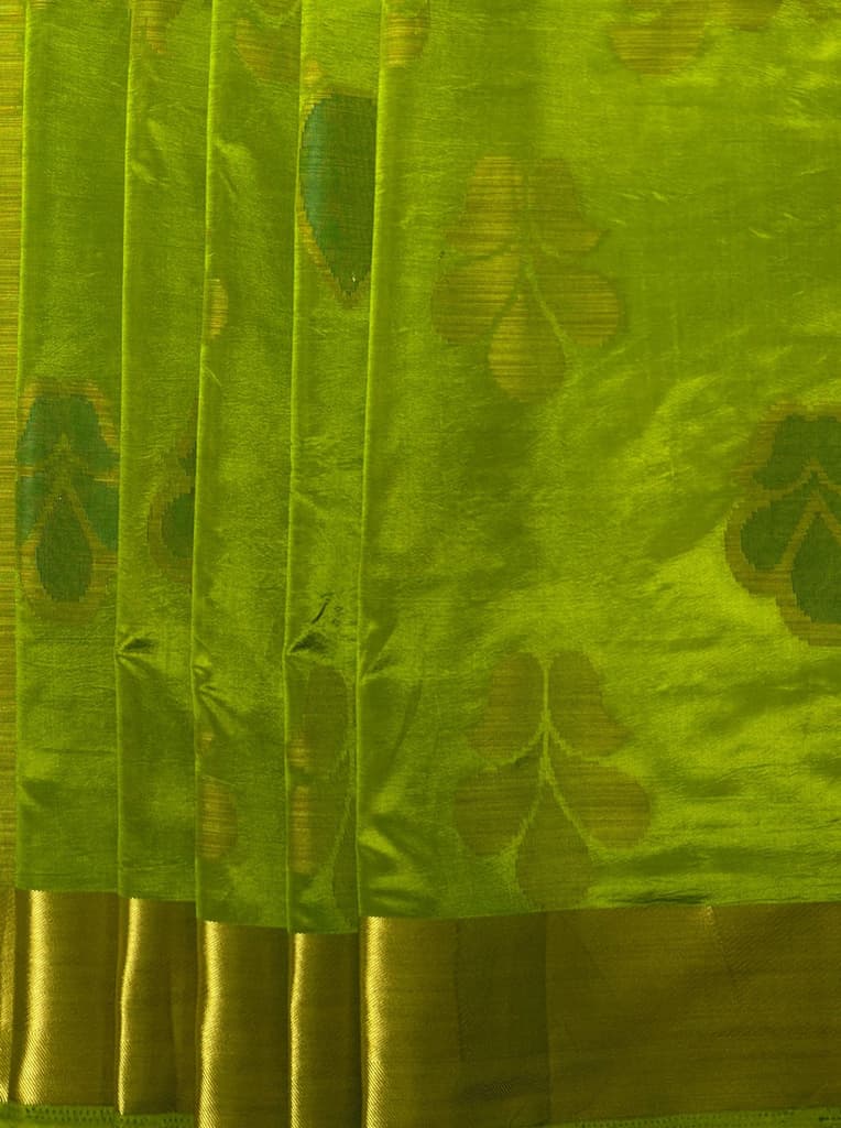 MIMOSA Women's Woven Design Mysore Silk Style Crepe Saree with Blouse Piece - Olive ( SA00003135OLFREE ) — photo 6