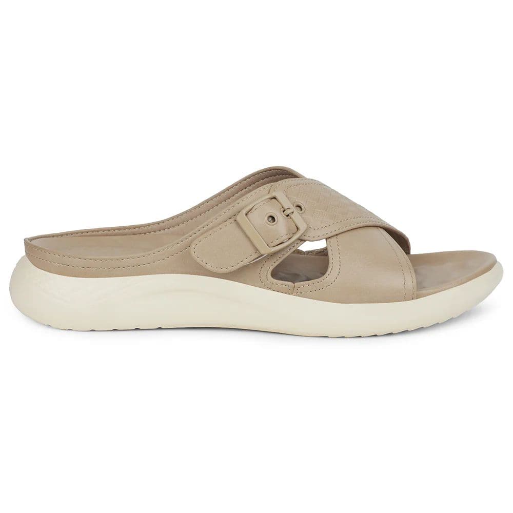 Healers Cream Casual Flat Sandal For Women ZQ-DM-02 By Liberty — photo 2