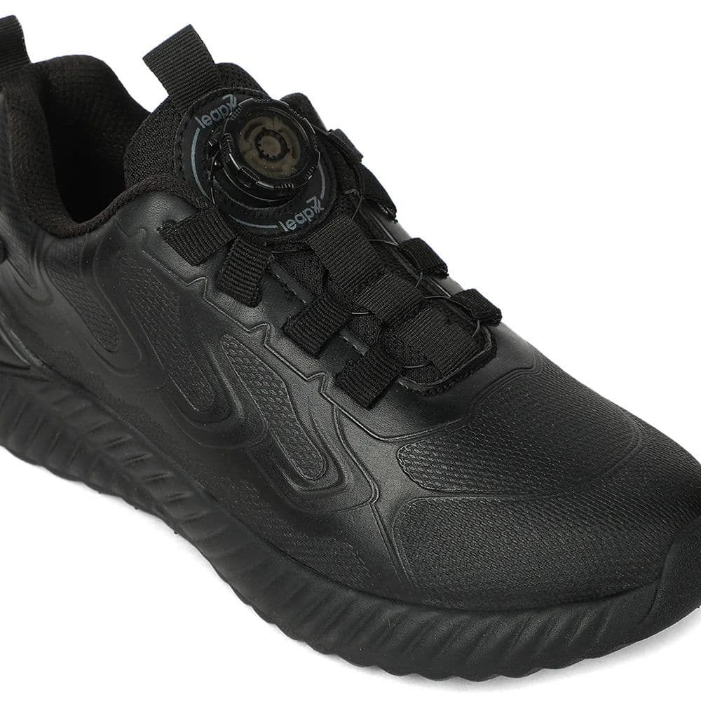 LEAP7X Black School Non Lacing Walking Shoes for Kids NITKID-20E by Liberty — photo 7