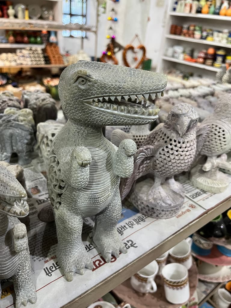 Dinosaur Figurine | Statue | Ceramic | White