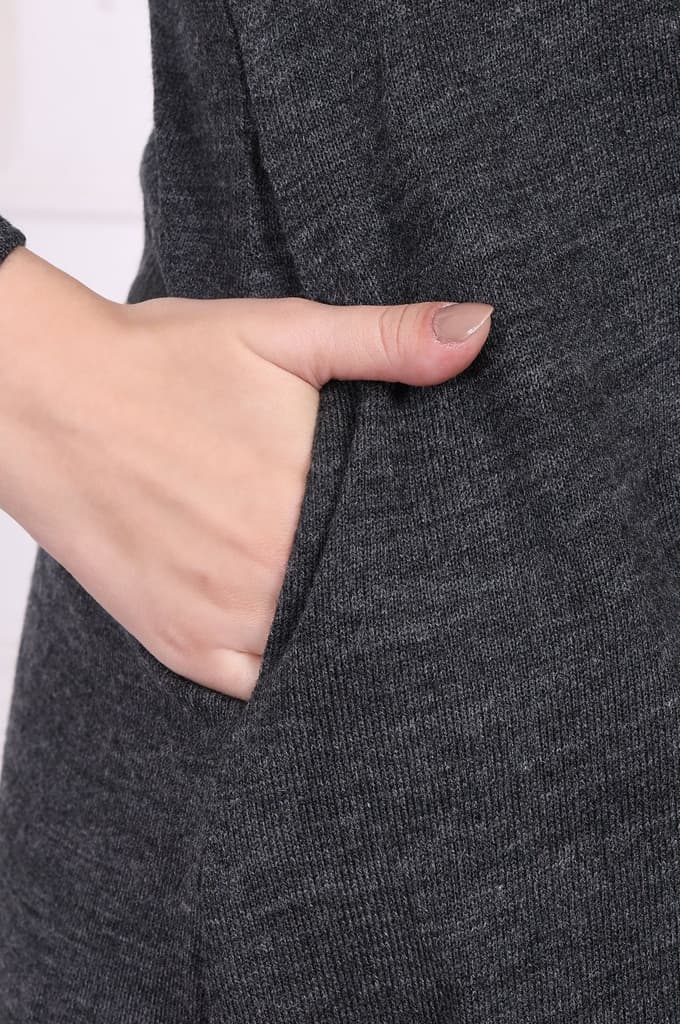 Grey Embroidered A-Line Acrylic Winter Kurta — photo 7