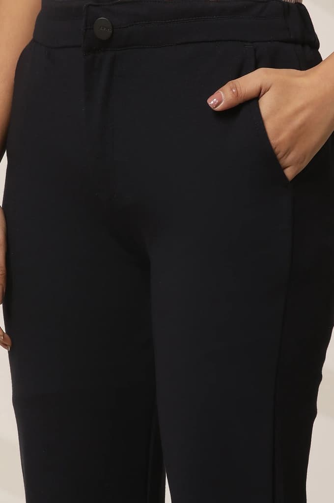 Navy Blue Boot Cut Flared Pants — photo 7