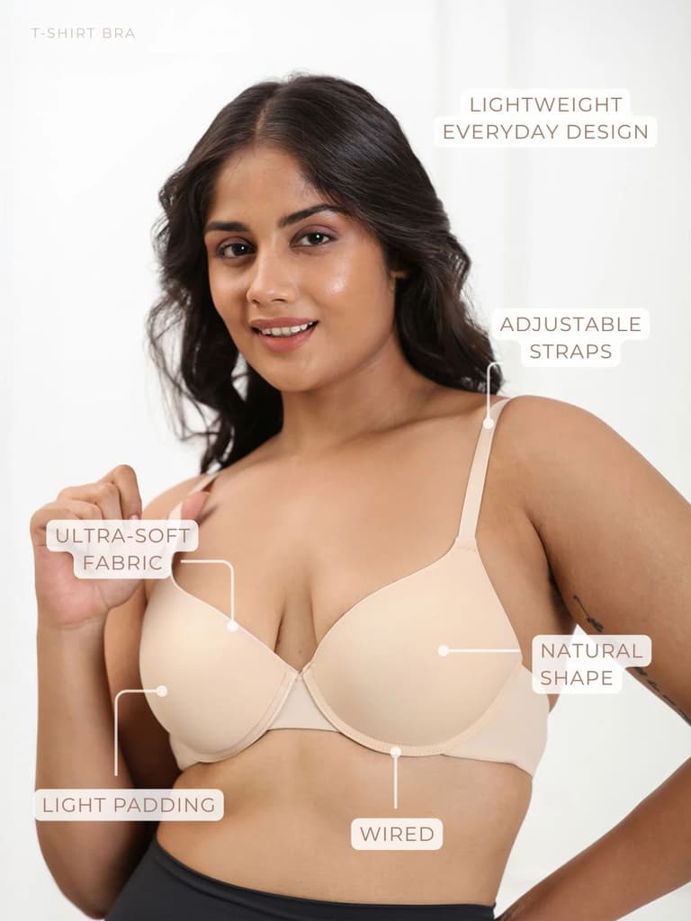 Everyday T-shirt Bra - Underwired Lightly Padded Seamless Bra with Moulded Cups — photo 9