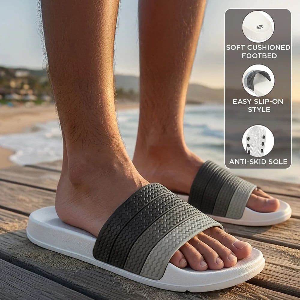 A HA PRIMGO-E Grey Casual Slip on Slides for Men by Liberty — photo 3