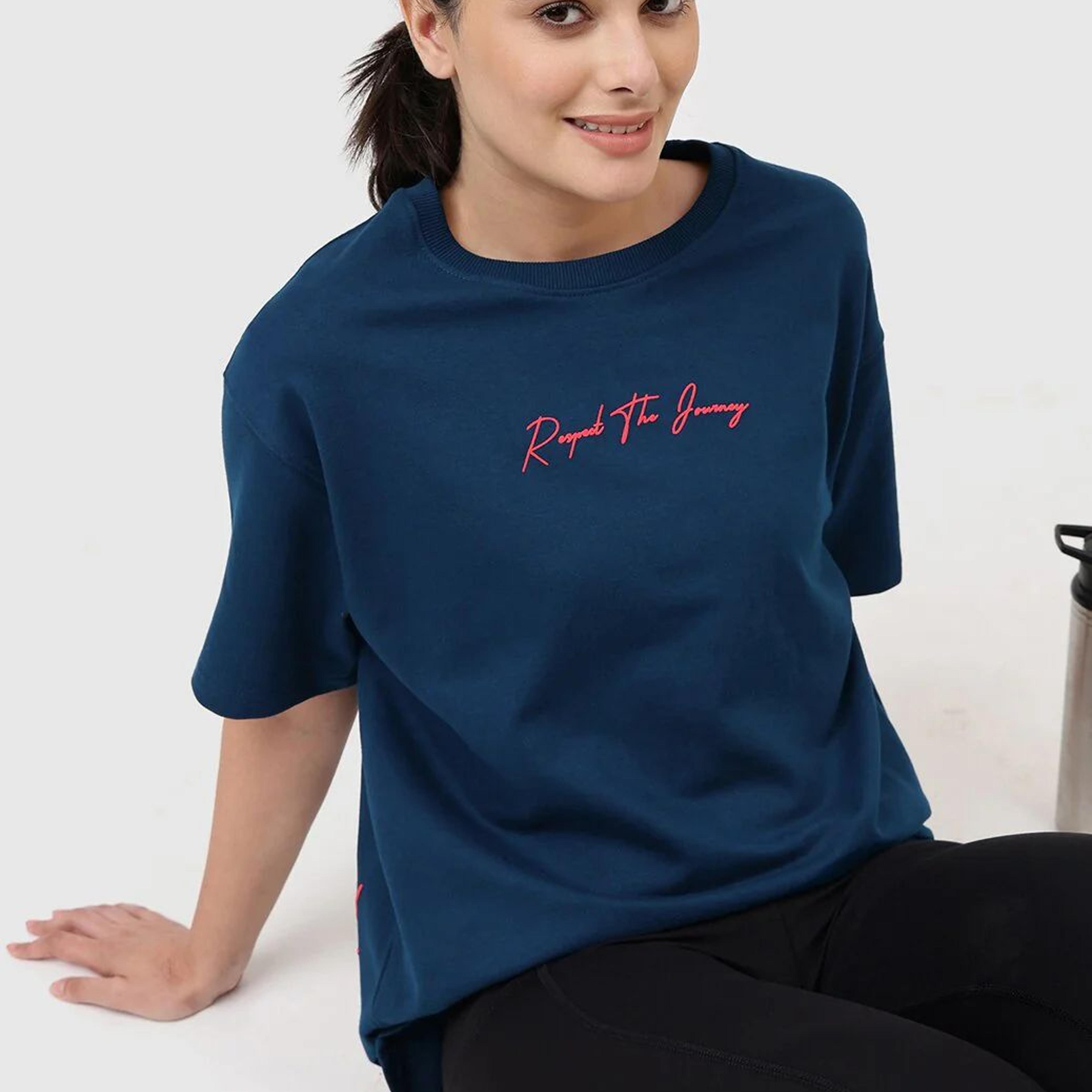 Respect The Journey Oversized T-shirt Teal