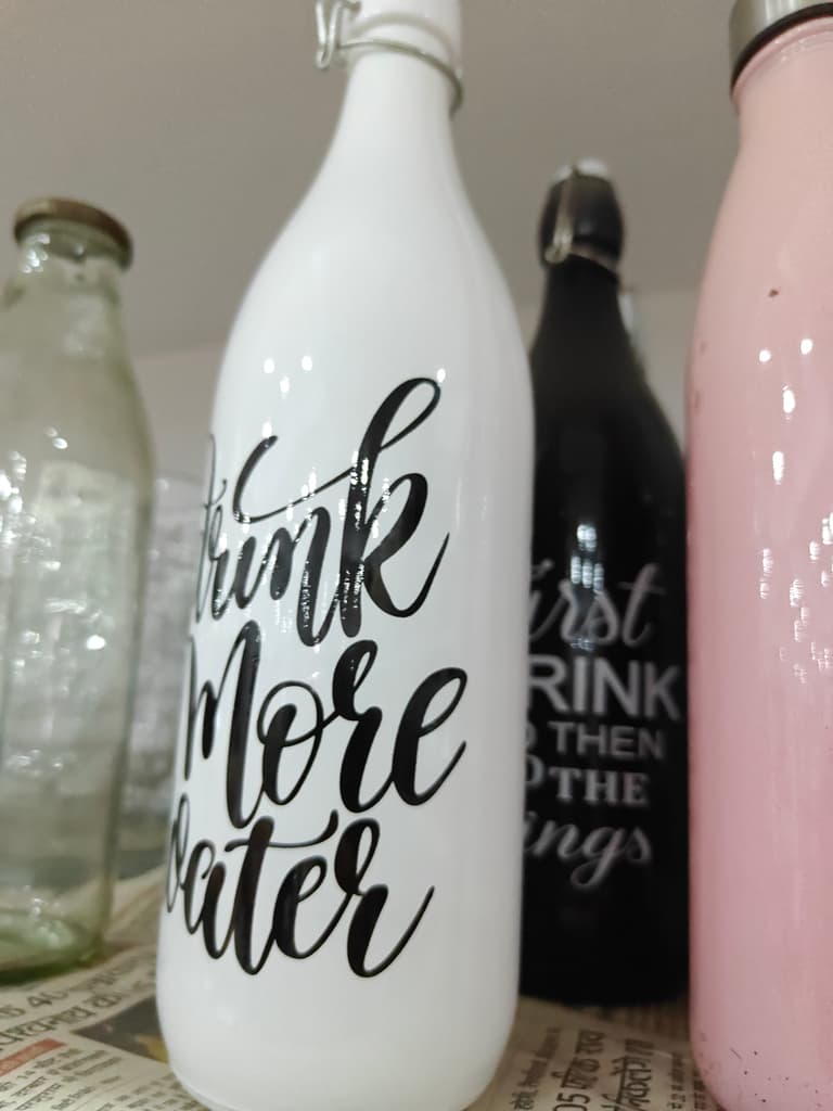 Drink More Water Bottle | Water | Plastic | White
