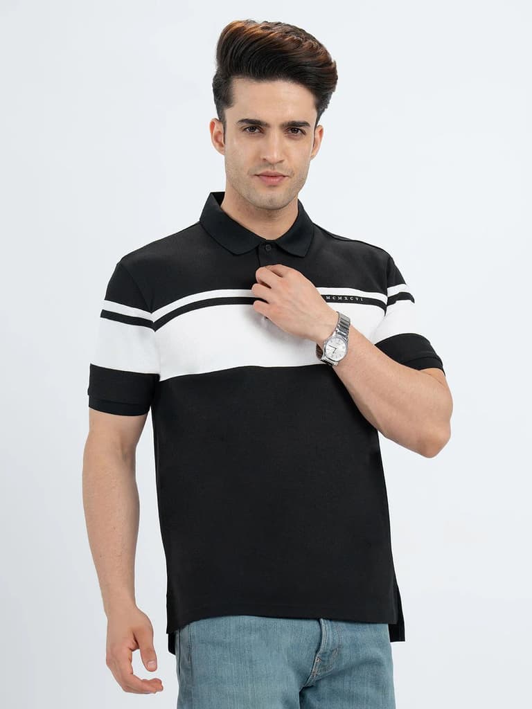 T Shirts for Men in Black | Polo Half Sleeve T Shirt — photo 6