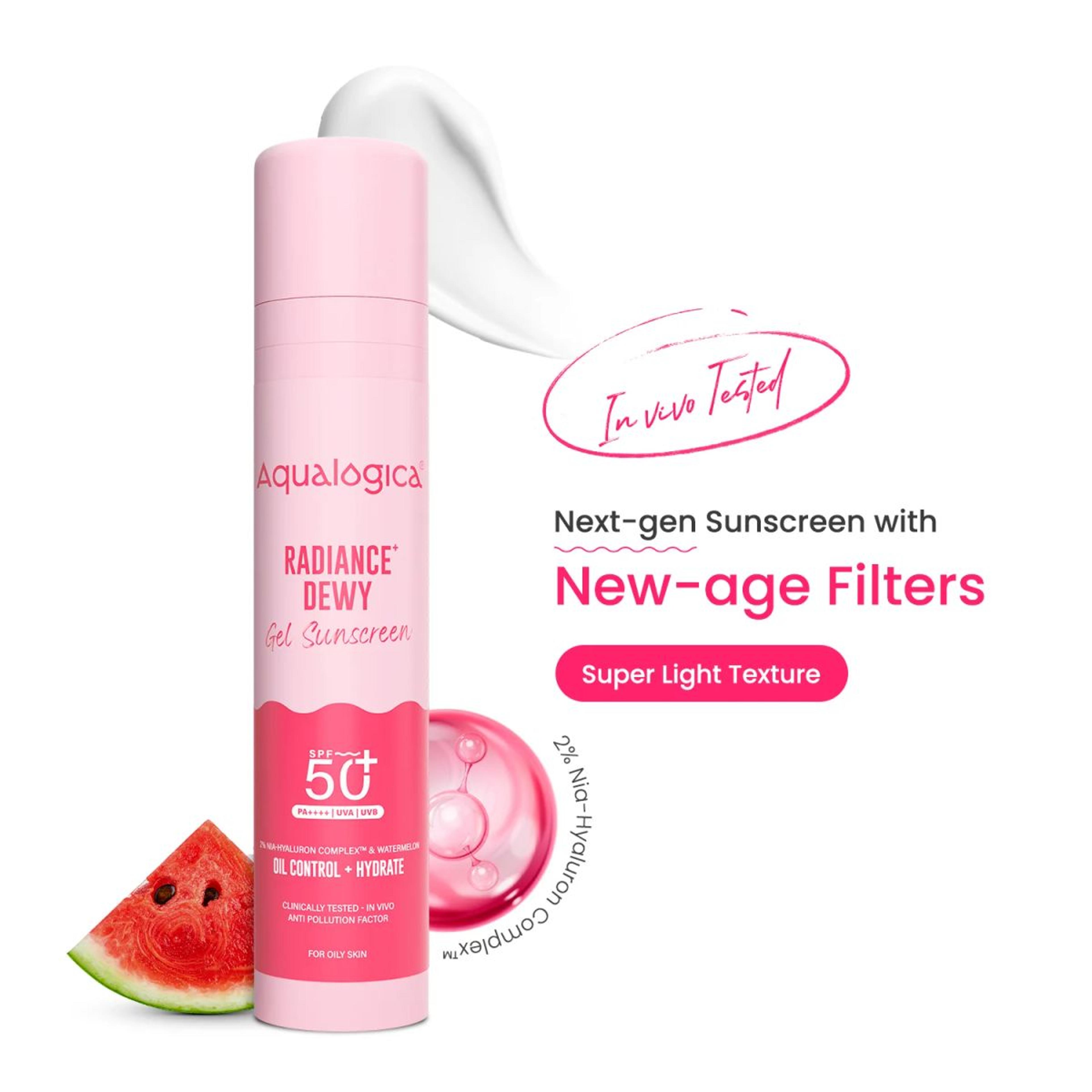 Radiance+ Dewy Sunscreen In-Vivo Tested with Watermelon & Niacinamide with SPF 50 & PA++++ - 50g