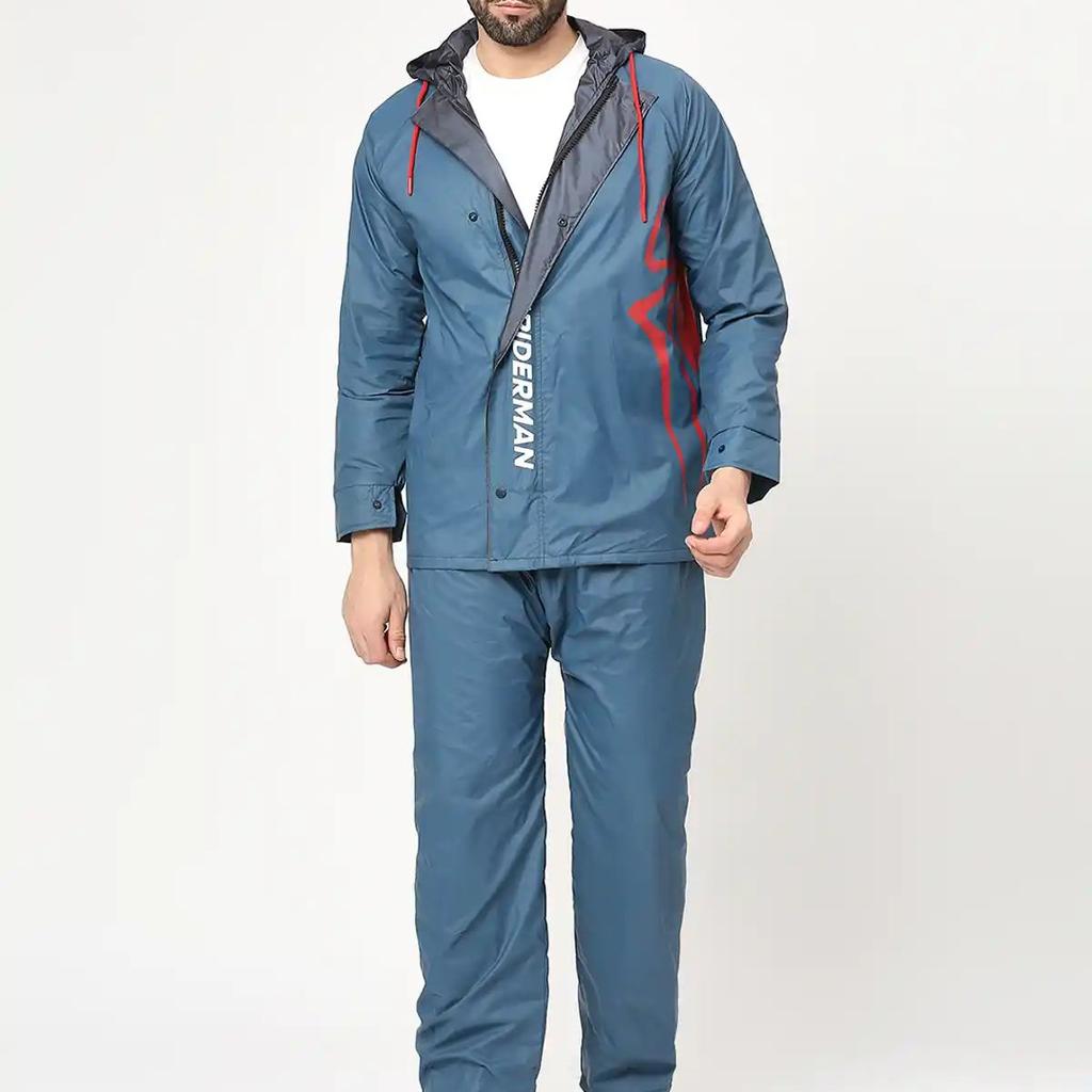 Citizen Men Reversible Raincoat With Pant Marvel Series Spiderman | CRO3 |Blue | L
