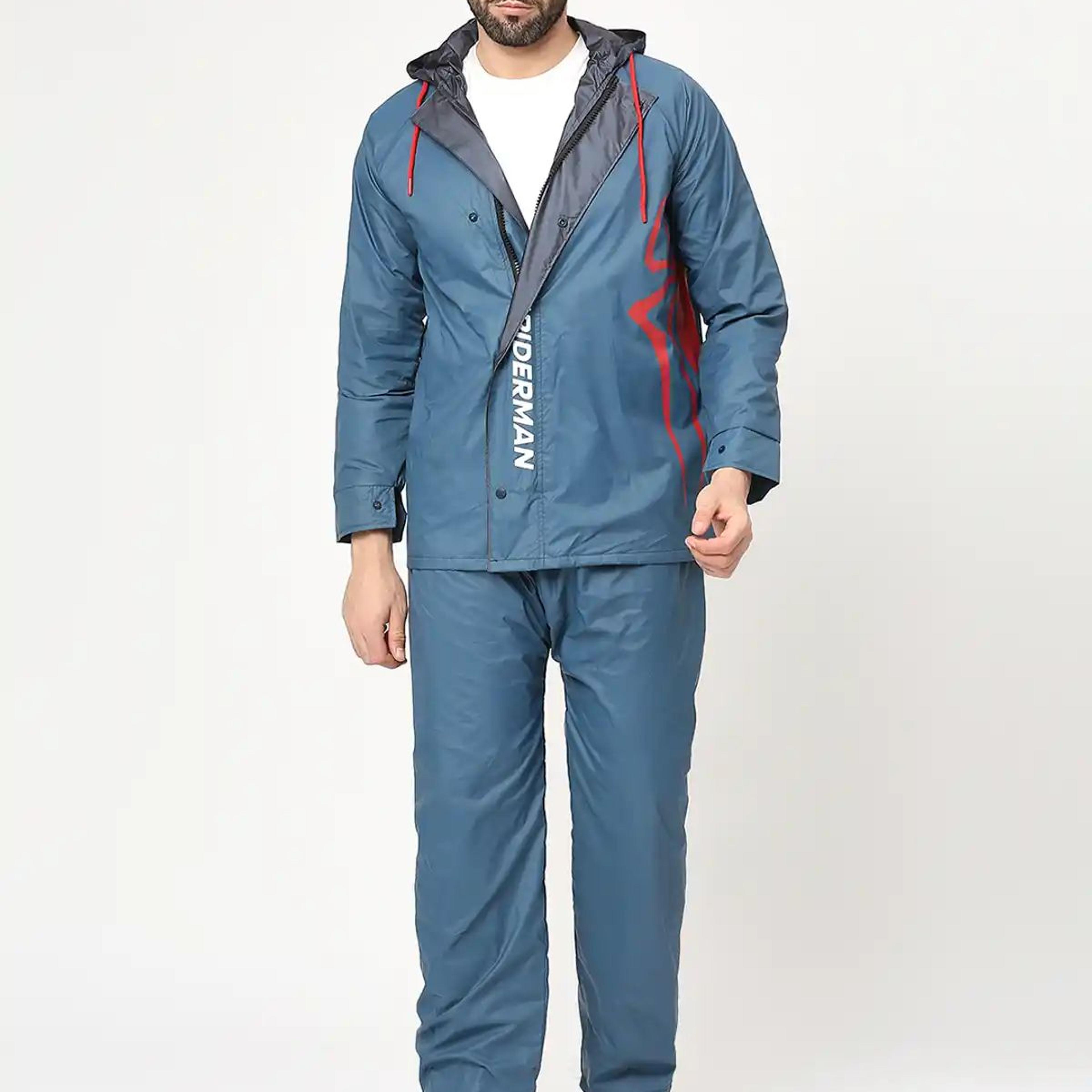 Citizen Men Reversible Raincoat With Pant Marvel Series Spiderman | CRO3 |Blue | L