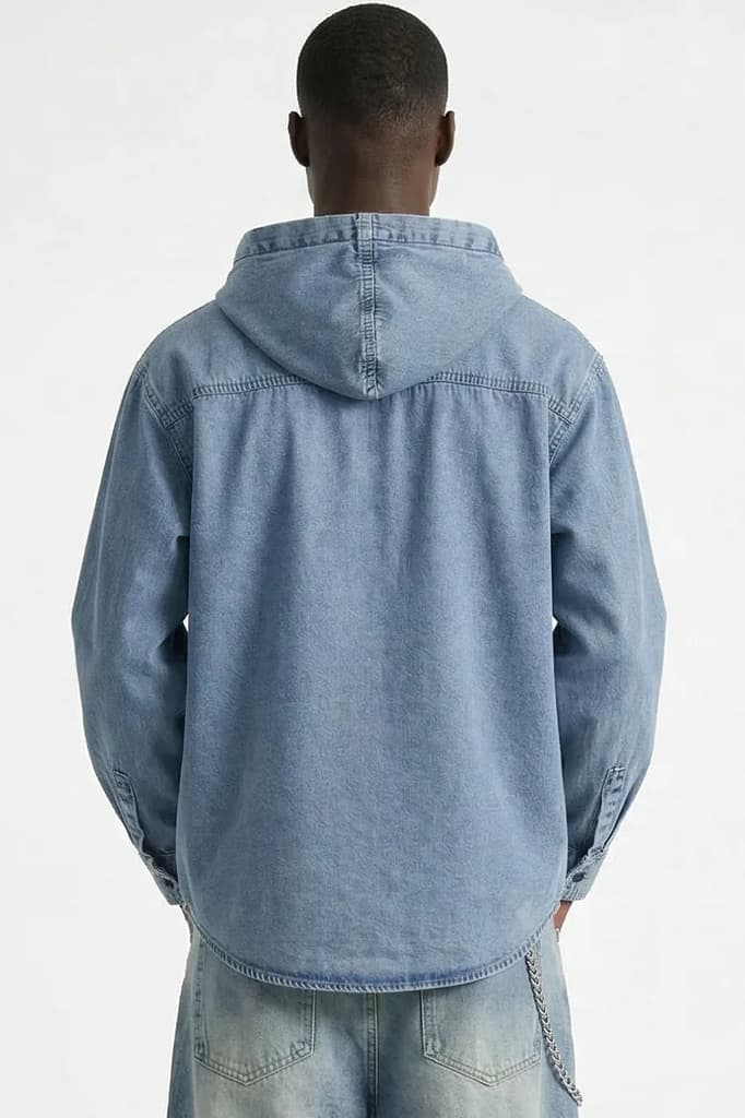 Hooded Denim Shirt — photo 4