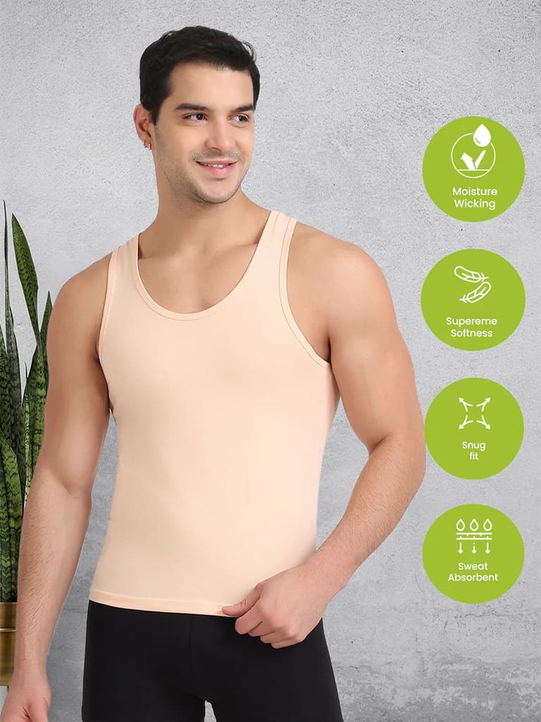 Regular Fit Organic Cotton Comfort Vest for Men-Pack of 1 — photo 5