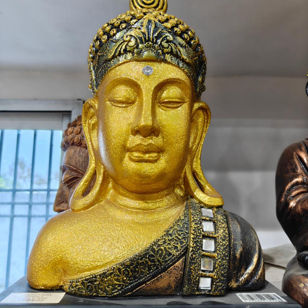 Gold Buddha Head Statue | Decorative | Gold | Buddhist