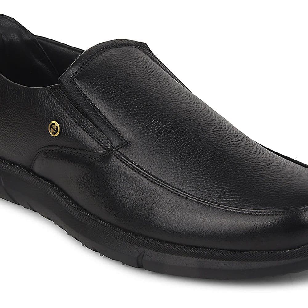 Healers Black Formal Non Lacing Moccasins For Men SCL-1 By Liberty — photo 5